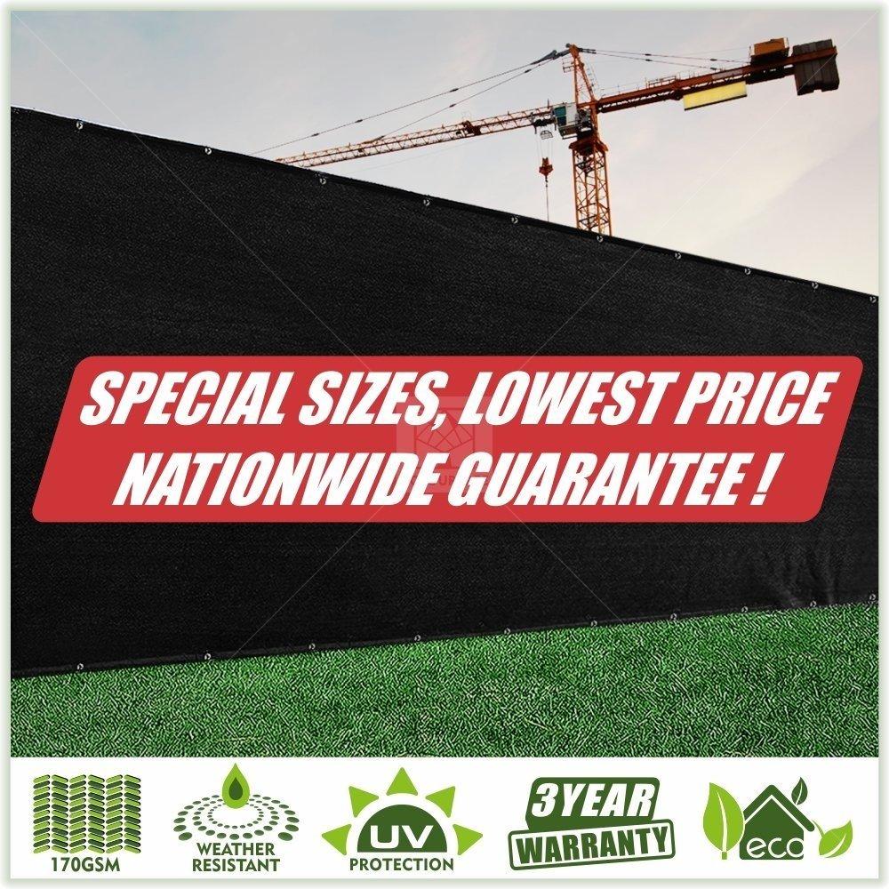 Colour Tree 6' x 8' Black Fence Privacy Screen, 90% Blockage Windscreen