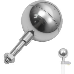 Flag Pole Ball Topper for Outdoor, Sliver Flagpole Ball Toppers Finial Replacement Weatherproof Flagpole Accessories Parts