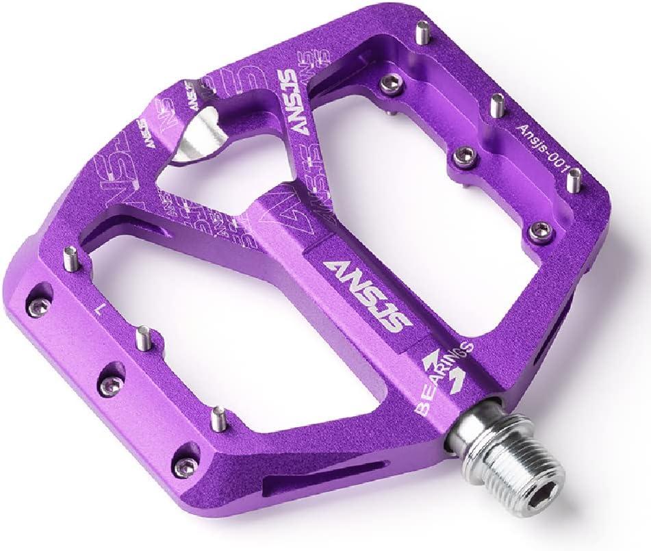 ANSJS Mountain Bike Pedals MTB Pedals Bicycle Flat Pedals Aluminum 9/16" Sealed Bearing Lightweight Platform for Road Mountain BMX MTB Bike