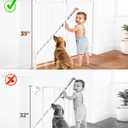 34-53" No Bottom Bar Baby Gates Dog Gate for Stairs, 39" Extra Tall Child Safety Gate with Auto Close Design, Large Walk Thru Door, Extra Wide Hardware Mount Pet Gate for Doorways Deck Indoor Outdoor