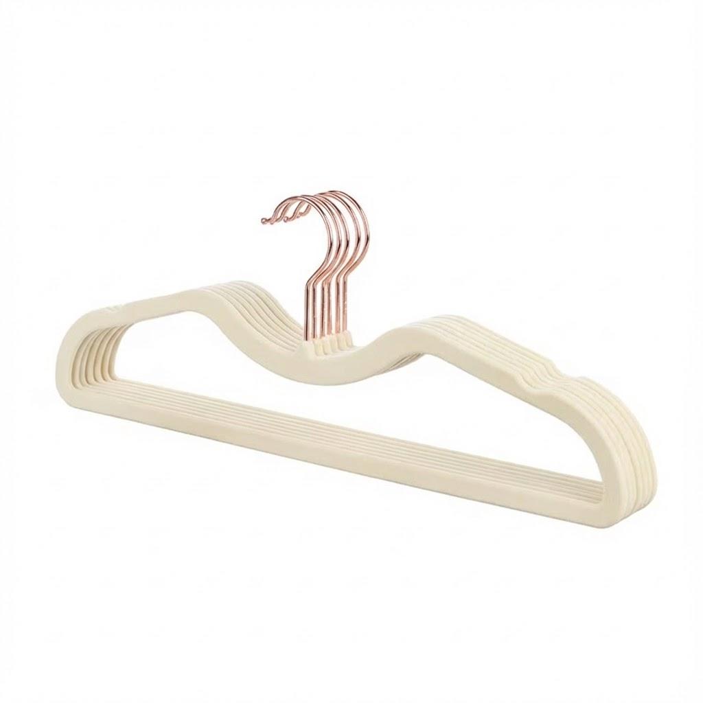 Slim Velvet, Non-Slip Suit Clothes Hangers, Pack of 50, Blush Pink/Rose Gold