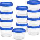 12 Pack Freezer Containers with Lids, 16 Oz Stackable Reusable Plastic Storage Container, Airtight Plastic Food Storage Containers with Twist Top Lids for Food Soup Jello Sauce