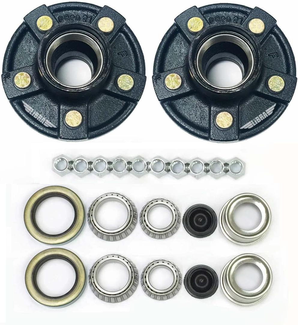 Set of 2 Trailer Idler Hub Kits 5 on 5" for 3500 lbs Axle