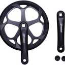 PROWHEEL 152MM/160MM/165MM/170MM/175MM Bike Crankset,46T/48T/52T Steel Chainring Bike Crank Arm Set,Double ChainWheel and Replacement Chain Guard,Compatible with City Bike,MTB,Electric Bicycle,Cargo