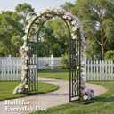 Metal Garden Arch, Heavy Duty Garden Trellis for Climbing Plants, with Enlarged Base for Stability, Ideal for Wedding Arches & Party Decorations, 55" W x 87" H