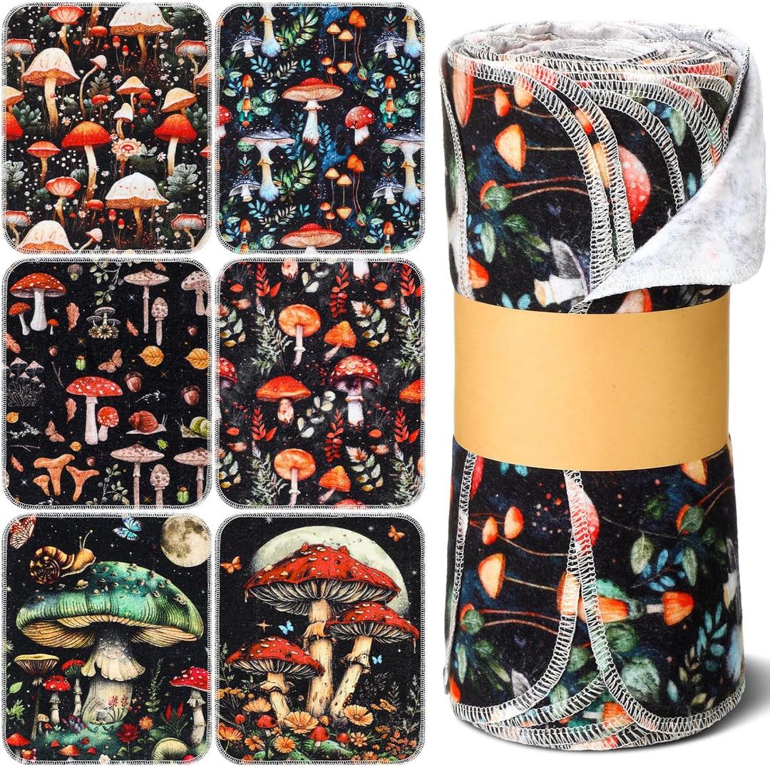 36 Pack Mushroom Reusable Cleaning Cloths Washable Cotton Kitchen Towels for Home (Stylish Color)