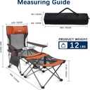 apollo walker Reclining Beach Chair, Adjustable 90-135° Backrest Camping Lounge Chairs for Adults, Folding Chair with Foot Rest & Detachable Pillow - Upgraded 8-Leg, Orange