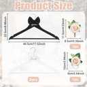 2 Pack Bride Groom Hanger for Wedding Wooden Bridal Dress Suit Hangers with Bow Tie Wrist Corsage Flower 17.5x8.9 Inches Mr and Mrs Shirt Tuxedo Suit Hanger Shower Gift Accessories