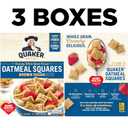 Quaker Oatmeal Squares Breakfast Cereal, Brown Sugar, 14.5oz Boxes (3 Pack) (EXP 10/03/26)