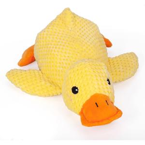 Duck Dog Toy for Aggressive Chewers, Calming Duck Toy for Dogs with Quacking Sound, Mellow Dog Calming Pillow, Safe and Durable(Yellow 17.7in)