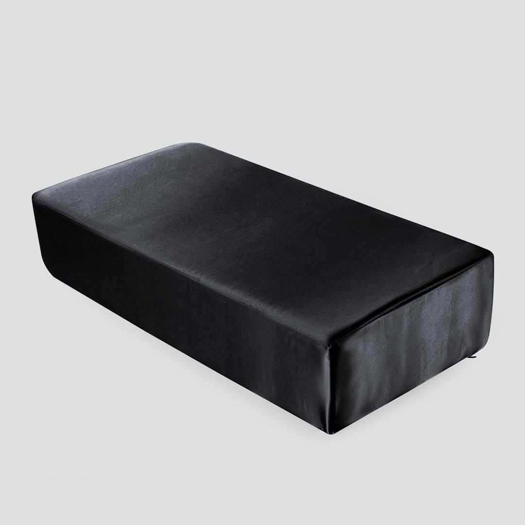 HOMBYS Pillowcase for Cube Pillow-Silky and Smooth Satin Pillowcase with Hidden Zip (ONLY Pillowcase) (24"x12"x5.5", Black)
