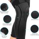 Full Leg Compression Sleeves 2 Pack anti Sliping Ventilation Long Knee Support with Wraps for Men and Women Long Knee Compression Sleeve for ACJ, PCL, Meniscus Tear, Arthritis