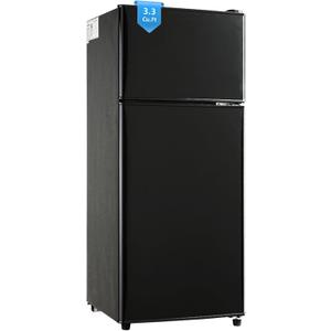 3.3 Cu. Ft. Mini Fridge with Freezer, Compact Refrigerator with Adjustable 7-Level Thermostat, Dorm Fridge for Kichen, RV, Office, Apartment, Black