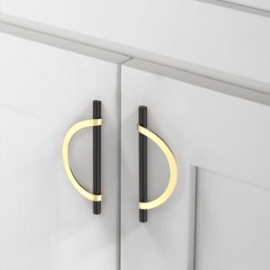 10 Pack Black Brushed Gold Cabinet Pulls 5 Inch(128MM) Hole Centers Kitchen Cabinet Handles Hardware Kitchen Handles for Cabinets Cupboard Handles Drawer Pulls