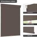 LazBlinds No Drill Blackout Roller Shades, 27" W x 72" H, Dark Coffee