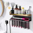 Airwrap Storage Holder Compatible with Dyson Airwrap Curling Iron Wall Mounted Storage Rack Holder for Home Organizer (with Comb) Gold (Classic Style)