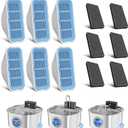 Voluas Replacement Cat Water Fountain Filters, 6 Filters and 6 Pre-Filter Sponges for 108oz/3.2L Stainless Steel Pet Water Fountain 309A/309B/309C