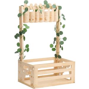 Wooden Baby Shower Crate Closet with Handle, Baby Storage Crate Hamper - Welcome Gift Basket for Newborn Boys & Girls, Pregnancy Gifts for New Parents (Wood Color, Large)