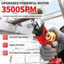 FULLYEA Reciprocating Saw Cordless, 0-3500SPM Power Reciprocating Saw with 4 Saw Blades, Tool-Free Blade Change, Variable Speed Electric Reciprocating Saws for Woods/Metal/Plastic Cutting