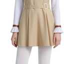 Adult Megan 2 Costume Dress with Stocking Outfit Halloween Perfect for Horror Fans (Large, Yellow)