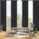 Qiseca Extra Long Curtains High Ceiling Drapes 204 inch Length 17Ft for Living Room, Tall Windows Custom Made 2 Story Blackout Curtains for High Living Room Bedroom Loft Theater 1 Panel, Black