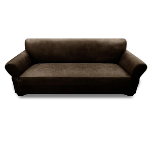 Couch Cover Leather Look 3 Seater Couch Sofa Cover 1-Piece Sofa Slipcover Stretch Furniture Protector with Elastic Bottom & Pockets(Sofa, Coffee)