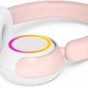 Philips K4200 Lightweight On-Ear Wireless Kids Headphones - Built-in Mic, LED Lights, Safe Volume Limited, Audio Sharing, Foldable & Durable, Pink