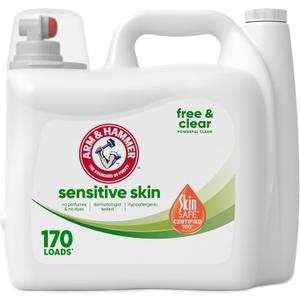 ARM & HAMMER Sensitive Skin Free Clear, 170 Loads Liquid Laundry Detergent, 170 Fl oz