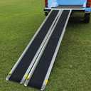 Adjustable Wheelchair Ramp, 4FT-7FT Telescoping Aluminum Door Threshold Ramp, Lightweight Portable Wheel Chair Scooter Ramp for Steps, Car, Doorways, Curbs, Stairs, 600LBS Capacity