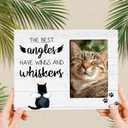 Cat Memorial Wooden Picture Frame Gifts for Loss of Cat, Angels Have Wings And Whiskers, Pet MemorialSympathy Gifts, Fits 4x6 Photo Frame (White)