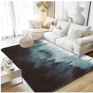 Modern Art Area Rug 5x7,Misty Forest Washable Large Rugs for Living Room, Ultra Soft Non-Slip Bedroom Rug Farmhouse Carpet Rug for Dining Room Dorm Office Rugs Home Decor