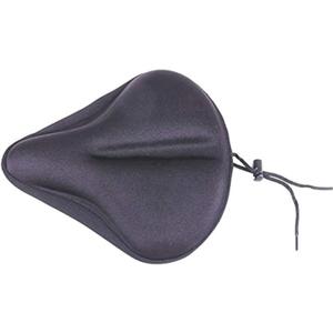 Free-fly Large Bike Seat Cushion with Drawstring- Extra Soft Gel Bicycle Seat - Non-Slip Bike Seat Pad Cover - Fits Cruiser and Stationary Bikes, Indoor Cycling(Black)