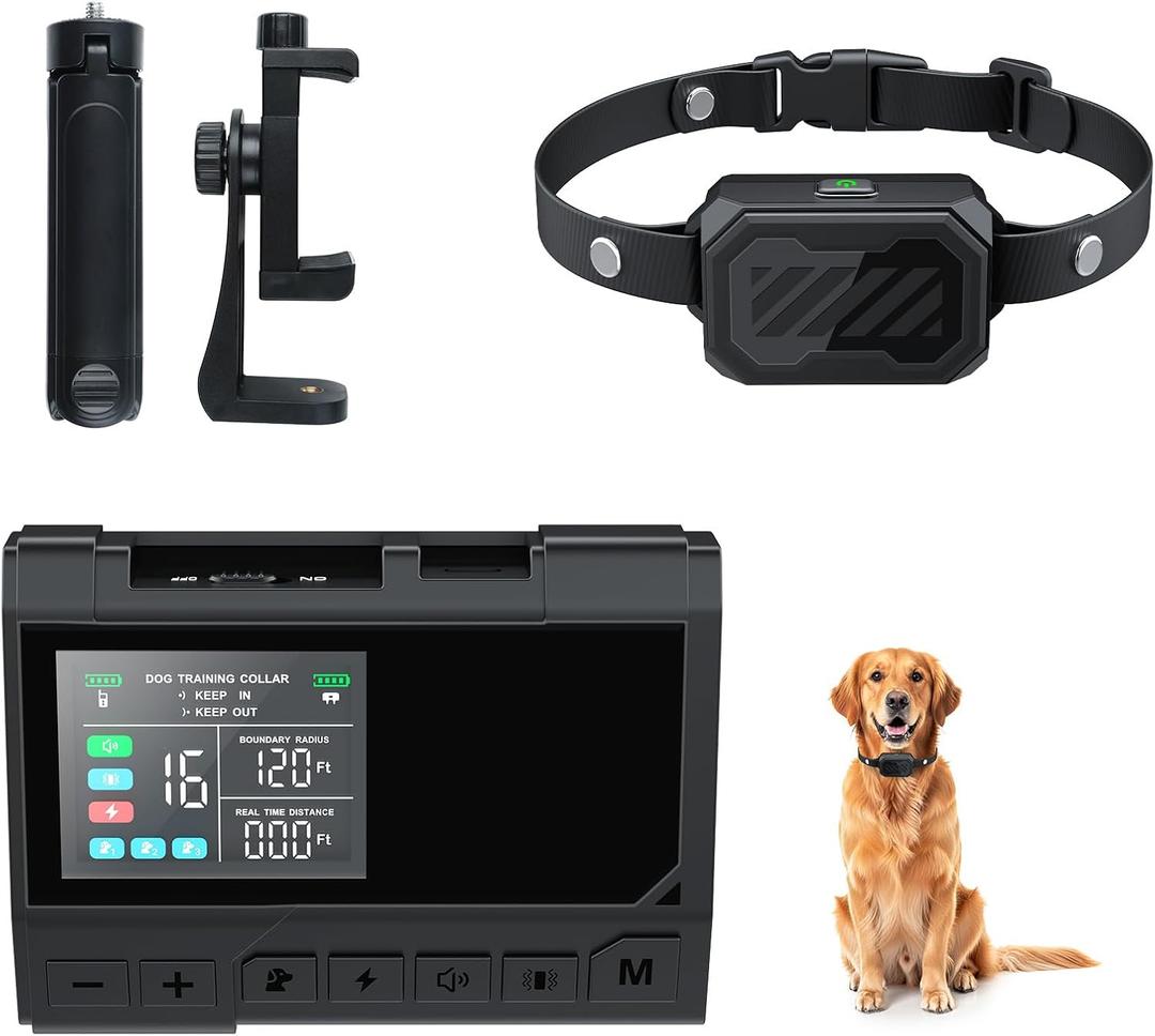 AOZOOM 3-in-1 Wireless Dog Fence System-Training, Safe Zone & Blocker Modes,Waterproof Dog Collar, Dog Electric Fence Wide Remote Range Indoor Outdoor