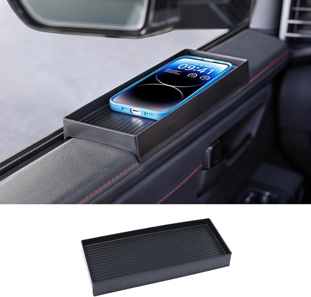 Drivers Side Window Tray Compatible with 2022-2024 2025 2026 Toyota Tundra and 2023-2026 Toyota Sequoia Accessories Door Extra Storage Organizer for Phone/Keys/Cards (Only for Driver Side)