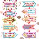 20 Pieces Candyland Decorations Welcome to Candyland Signs Candy Party Decorations for Kids Girls Candy Land Themed Birthday Party Halloween Christmas Trunk or Treat Car Decorations