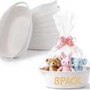 Aycsiyana 8 Pack Small Gift Baskets for Gifts Empty with Gift Bags and Ribbons, 12"x8"x5" Woven Gifts Baskets Empty with Handle, Cute Baby Gift Basket for Nursery, Baby Shower, Birthday