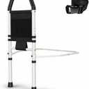 YL-01 Bed Rails for Seniors & Bed Rail for Elderly, Adjustable Safety Support with Non-Slip Ergonomic Handle & Storage Pocket, Fall Prevention Assist Rail with Support Leg, ASTM Certified