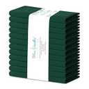 Blue Needles Solid Cloth Napkins Set of 12 Forest Green 100% Cotton Dinner Napkins 18x18 inches - Soft, Reusable, Absorbent & Washable Linen, Ideal for Christmas Events, Parties & Everyday Use