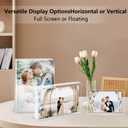 Acrylic Picture Frames 3 Pack,5X7 Double Sided Magnetic Picture Frames, 10+10mm Thick BlockClear Freestanding Transparent Acrylic Frames, Gifts for Women Mom Grandma Father Girlfriend Sister