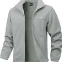 Men's Soft Polar Fleece Jacket with Pockets Lightweight Outdoor Recreation Full Zip Coat, S