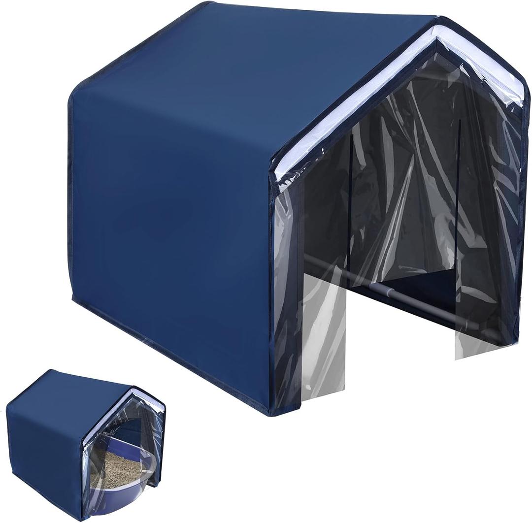 Cat Litter Box Cover Dog Proof Litter Box Enclosed Cat Potty Cats Litter Boxes Cover, Removable Litter Boxes CoversOpen Curtain for Easy Access to The Top Closed Cover (20.6"D x 15.9"W x 17.88"H)