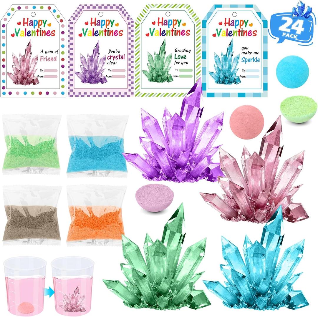 Grenfield 24PCS Kids Science Kit Planting Crystal Bulk, Easter Egg Fillers, Basket Stuffers for Kids Easter Egg Stuffers, Classroom Prizes, for Easter Egg Hunts, Party Favors, Kids, School