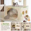 Globlazer S74G 74in Tall Cat Tree for Indoor Cats Large Adult, Beige