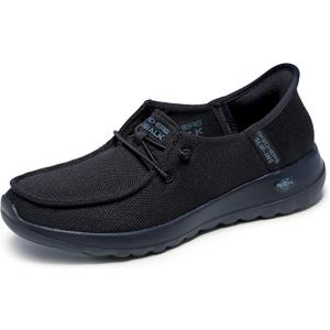 Skechers Womens Women's Hands Free Slip-ins Go Walk Joy Moc Toe Casual Shoe (8, Black/Black)