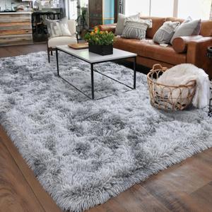 Rugs for Living Room 5x7, Soft Shaggy Modern Shag Area Rug for Bedroom, Upgrade Non-Slip Plush Fluffy Carpet for Kids Boys Girls Room Home Decor Aesthetic, Light Grey