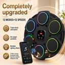 Music Boxing Machine for Adults, Wall Mounted Punching Trainer with Gloves, Wall Punching Machine with 12 Modes & Speeds, USB Charging Cable, LED Display Screen for Home Gym Workout, 16.3 x 16.9 x 2.8"