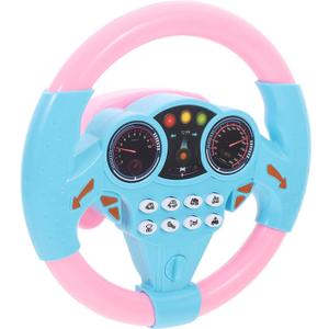 Toyvian Kids Steering Wheel - Toddler Steering Wheel Toy, Simulated Driving Controller, Pretend Driving Toy with Light Music for Boys Girls (Pink)