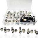 Lsgoodcare 60Pcs 2Pin 3Pin 4Pin 5Pin 6Pin 12mm GX12 Thread Male Female Panel Metal Aviation Wire Connector Plug Assortment Kit with Aviation Caps