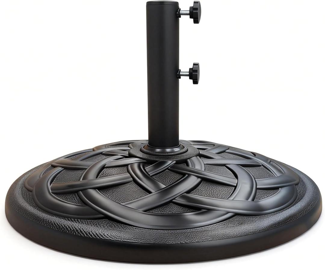 T&Jero 42 lb Round Heavy Duty Patio Market Table Umbrella Base Stand Weight for Outdoor, Black