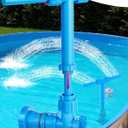 Pool Fountain, 2-in-1 Water Fountains with 360 Adjustable Dual Spray Retractable Height High-Pressure Waterfall Sprinkler for Above Ground/Inground Pool Accessories, Swimming Pool Spa Cooling, Blue